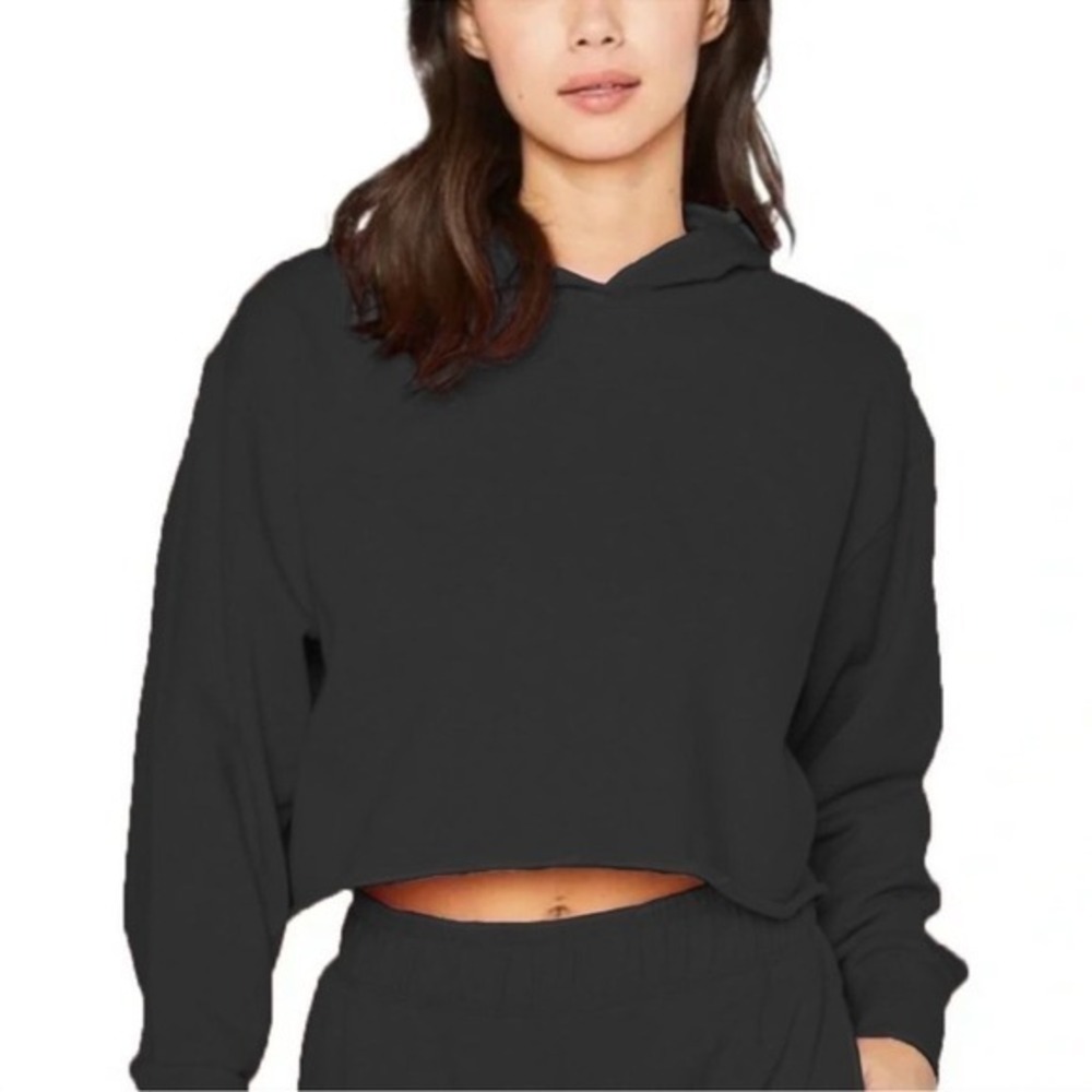 NWOT REFLEX French Terry‎ CottonHoodie in Black. Size Small